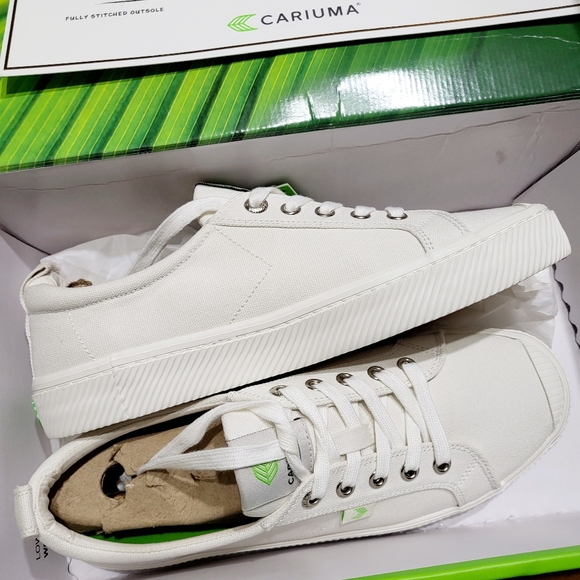 NEW Cariuma OCA Low Canvas Sneaker White cork & memory foam insole Sz 8.5 Wmn - Picture 4 of 12